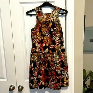 Leifsdottir Floral and Gold Cocktail Dress